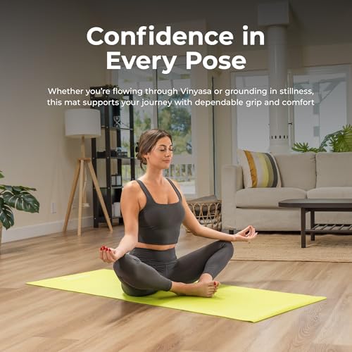 Sunny Health & Fitness Exercise Yoga Mats - Non-Slip Support for Home & Gym - color: Classic Green