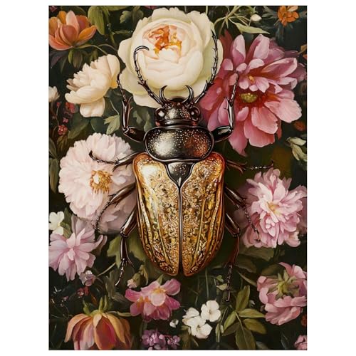 Bettle Paint by Numbers Kit for Adults, 16x20 inch | DIY Painting Kits Crafts for Adults, Relieve Stress, Gift, Home Wall Decor - color: Beetle