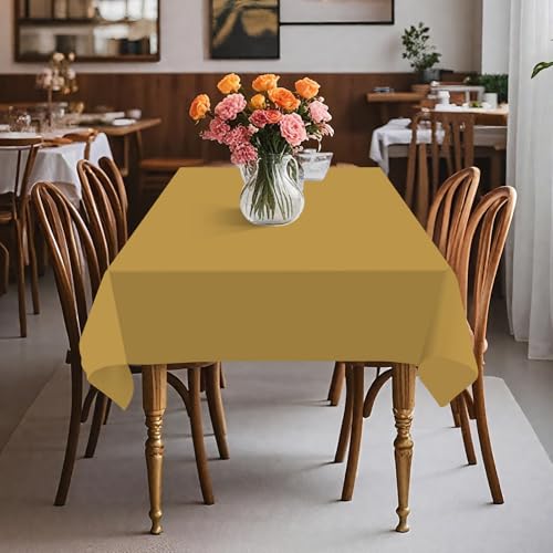 54IN X 160FT Plastic Table Cover Roll with Cutter Box, Cut to Size Plastic Table Cloths for Parties, Birthday, (Gold, 54"x1920") - color: Gold, size: 1920" x 54" (Rectangular)
