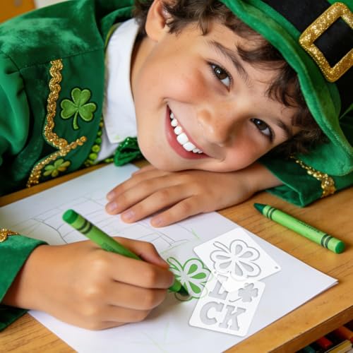72 Pcs St Patricks Day Stencils for Painting Set, Reusable Shamrock Leaf Hat Beer Mugs Painting Templates - Stencil Crafts Drawing Templates for DIY Scrapbook, Home Wall Murals, Canvas Wood Signs - style: St Patricks Day