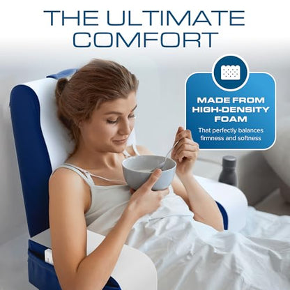 Kolbs Wedge Reading Pillow, Cushion with Arms for TV, Books, Nursing, Back - Bed Pillow for Sitting Up in Comfort, Plush Backrest Pillow. Sit Up in Comfort. (19" Wedge Reading - Blue) - size: 19" Wedge Reading - Blue
