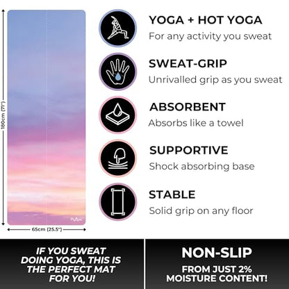 Plyopic All In One Yoga Mat | Luxury Sweat-Grip Mat/Towel Combo | Ideal for Yoga, Hot Yoga, Bikram, Pilates, Workout & Exercise | Eco-Friendly Natural Rubber - color: Breathe