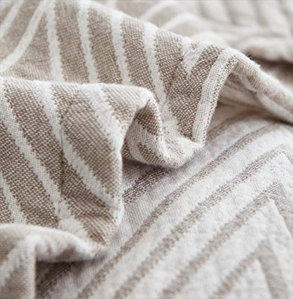 MEJU Muslin Crey Checks Stripes Triange Reversible Throw Blanket for Bed Sofa Couch 100% Combed Cotton 3 Layer Soft Warm Quick Dry Bedspread Throw Blanket Bed Coverlet Sheet Twin 60 in x 80 in - color: Check2 Gray, size: Twin 60 in x 80 in