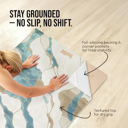 Yoga Mat and Towel Set – 6×4 ft Large Workout Mat with Matching Yoga Towel, Non-Slip, Home-Friendly, Machine Washable, Ideal for Yoga, Pilates & Floor Workouts