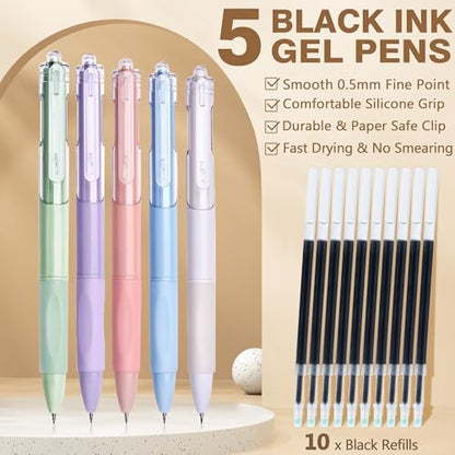 62PCS Aesthetic School Supplies Cute Back to School Supplies Stationary Set | College Preppy Essentials Kit with Large Pencil Pouch Case, Pastel Highlighters Gel Pens Mechanical Pencils for Student Girls - color: Green