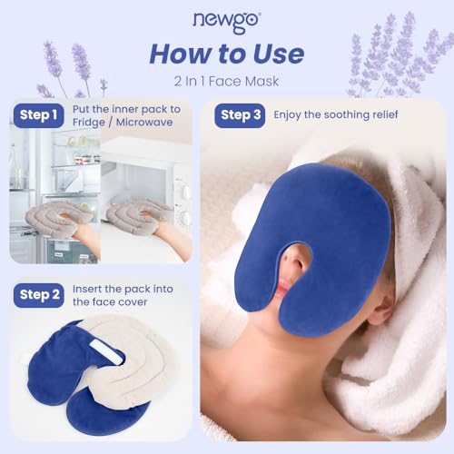 NEWGO Bundle of Sinus Face Mask and Cooling Eye Mask for Puffy Eyes