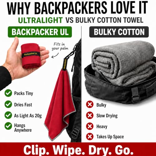 Backpacking Ultralight Quick Dry Microfiber Soft Fast Drying Hand and Face Towel Wash Cloth Camping Yoga Hiking Active Lifestyle Small (Red, Small) - color: Red, size: Small