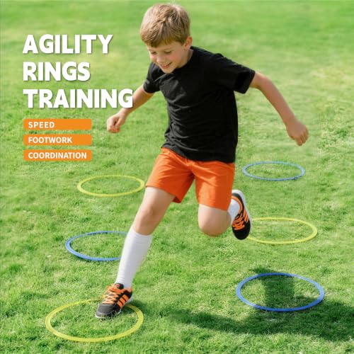 20Pcs 11" Hopscotch Rings, Agility Rings for Kids Obstacle Course - style: 11" Hoop – 2 Set
