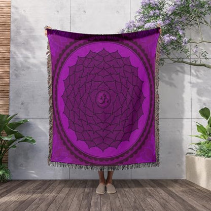 3dRose Seventh Chakra. Woven Blanket