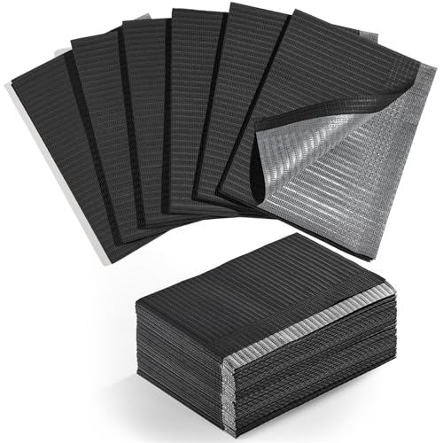 Makartt 20 Pcs Black Waterproof Nail Mats, 18"x13" Foldable | 3-Ply Absorbent Nail Mat with PE backing, Easy Storage, Ideal for Salon, Tattoo, and Home DIY Manicure - color: Black, size: 20PCS