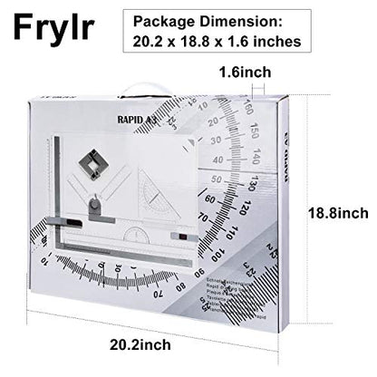 Metric A3 Drawing Board Drafting Table Multifunctional Drawing Board Table with Clear Rule Parallel Motion and Angle Adjustable Measuring System - size: Metric