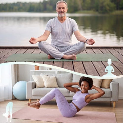 Breling 3 Pack Suede Yoga Towels 26"x73" Non-Slip Hot Yoga Towel Mats with Highly Absorbent Soft Suede Microfiber Rapid Dry for Bikram Pilates Home Workout Women Pink Lotus Bean Green Light Blue