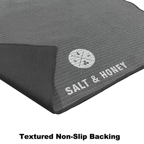 Salt & Honey Non-Slip Pilates Reformer Mat Towel - color: Black