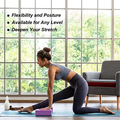 uxcell Yoga Block-Light Weight High-Density EVA Foam Brick for Beginners, Yogis, Pilates, Meditation - color: Pink