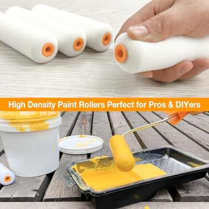 King Origin Foam Paint Roller, 10 Pack, 6 Inch High Density Roller | Foam Paint Roller Covers for Smooth Paint Application, No Lint Shedding on Walls, House - size: 10 PCS, 6"