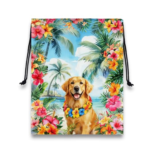Grip Bag Palm Tree Golden Retriever Small Gymnastics Grip Bags for Fitness - color: Golden Retriever-multi, size: 12"(H)*9.25"(W)