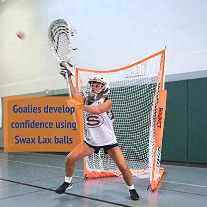 SWAX LAX Lacrosse Training Ball - Indoor Outdoor Practice Less Bounce & Rebounds - color: Neon Lax Sticks
