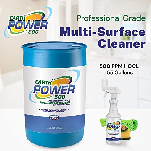 Earth Power Hypochlorous Acid 500 PPM Multipurpose Cleaner – 50 Gallon - style: 50 Gallons