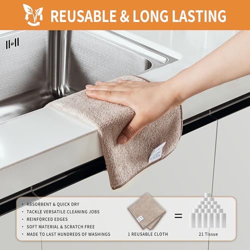MR.SIGA Microfiber Cleaning Cloths, Streak Free Microfiber Towels, 12 Pack - color: Wheat