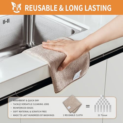 MR.SIGA Microfiber Cleaning Cloths, Streak Free Microfiber Towels, 12 Pack - color: Wheat