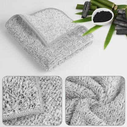 SINLAND Microfiber Face Towels Soft Washcloths 12Inch x 12Inch 6 Pack Grey - color: Grey