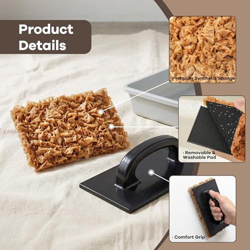 Sea Sponge for Painting with Grip, Texture Paint Sponges with Removable & Washable Pad, Decorative Art Sponge Paints Tools for Faux Drywall DIY, Home Decoration (KJ-BS00002) - color: Kj-bs00002