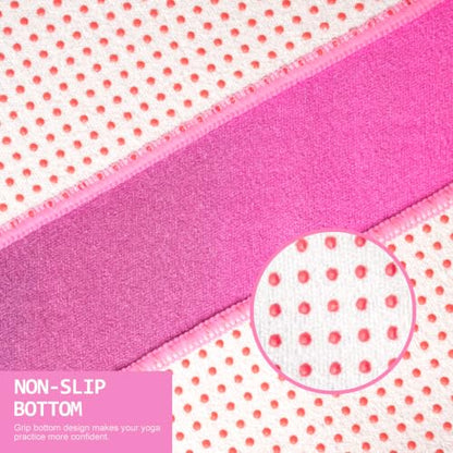 Eunzel Hot Yoga Mat Towel with Grip Dots, Printed Design 72" x 24" | Grip Dot Non Slip, Printed Microfiber Design, Sweat Absorbent, Hot Yoga & Pilate - color: Velvet Dusk