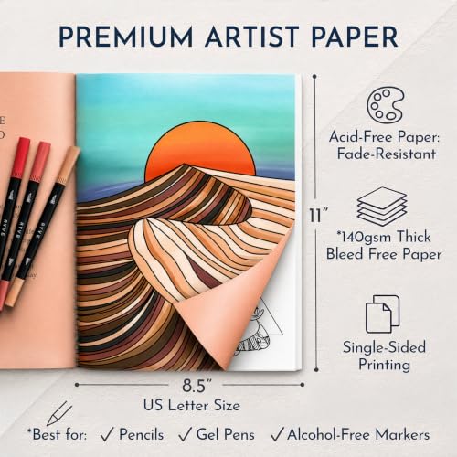 Adult Coloring Book for Women, Personal Growth Mindfulness & Stress Relief | Anxiety Relief & Relaxation, Self-Expression Journal Prompts, Best Friend & Self-Care Gift, 140gsm Perforated - color: Express Yourself - Mindfulness