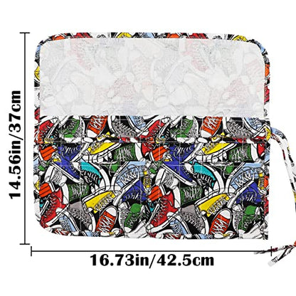 22 Slot Canvas Art Paint Brush Holder Canvas Brush Pouch Watercolor Paintbrushes Roll-Up Case Bag for Watercolor Oil Paint Brush (Trendy Graffiti Style) - color: Style-2