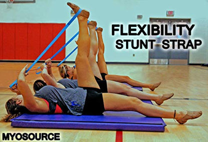 Myosource Kinetic Bands Cheerleading Flexibility Stunt Strap - Improve Stretching and Stunts for Cheer Dance Gymnastics & Physical Therapy – Stocking Stuffers Present for Kids Girls Adults - 12 Colors - color: Pink