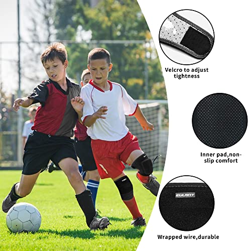 Elbow Pads and Knee Pads for Kids,Protective Pad Sets with Thickened Pad - color: Black, size: Medium