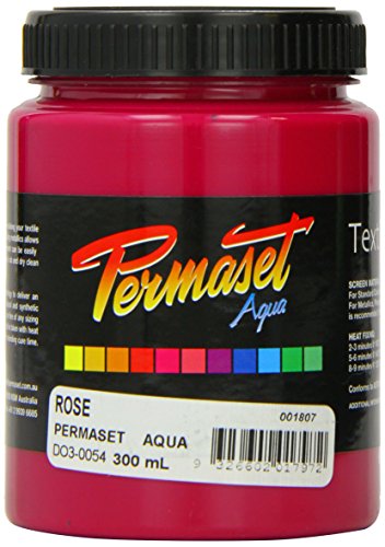 Permaset Aqua Standard 300ml Rose - Screen Printing Ink for Fabric - Ideal Screen Printing Kit for Home Office, Starter Kit, Fabric Paint, Screen Printer and Other Fabric Ink