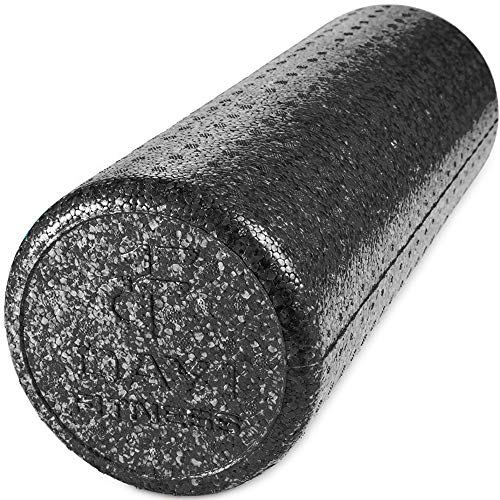 Day 1 Fitness High Density Muscle Foam Rollers - Sports Massage Rollers for Stretching, Physical Therapy, Deep Tissue, Myofascial Release - Ideal for Exercise and Pain Relief - Solid Black, 12" - color: Solid Black, size: 12"
