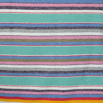 Open Road Goods Authentic Mexican Serape Blanket – 100% Cotton Falsa Throw - Multi-Color Handmade Blanket/Classic Striped Falsa Beach Blanket (Mint Pastel) - color: Mint