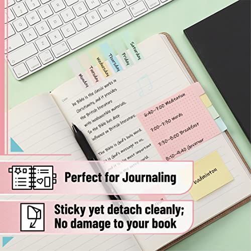 Mr. Pen- Sticky Notes Set, 410 Pack, Ruled | Dotted & Blank Notes with 150 Index Tabs, Divider Sticky Pads for Bible Study, Office, School, Planning - color: Muted Pastel, size: 1 Set