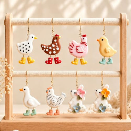 9Pcs Farm Animal Clay Cutters | Duck Polymer Clay Earring Molds for DIY Jewelry Making, Cute Farm Themed Clay Cutters for Earrings, Brooches & Pendants - color: Duck