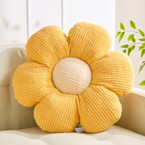 XIAIJIA Flower Pillow,Daisy Throw Pillows, Flower Cushion, Yellow,15.7 Inch | Decorative pillows, cute flower shaped pillow, flower pillows for bed, floral cushions, decor for bedroom, couch, sofa - color: Yellow, size: 15.7 Inch