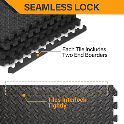 ZENY 24 Pack EVA Foam Puzzle Exercise Mat Tiles, 3/4 Inch Extra Thick