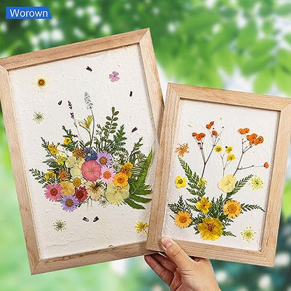 Worown Paper Making Screen Kit, 4 Sizes (A4, A5, A6, A7) Wooden Mould and Deckle with Mesh Set, Papermaking Frame Kit, DIY Handmade Craft Supplies for Paper Making - size: A4, A5, A6, A7