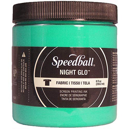 Speedball 047522 Night Glo Screen Printing Ink, 8 fl. oz., Green - color: Green