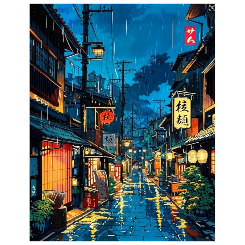 xcemhil Japanese Tokyo Paint by Numbers Kit for Adults Beginner, Paint by Numbers for Adult, Acrylic Paint by Number Kits Suitable for Home Wall Art Decor Gifts 16x20 Inch - color: 21-Japan, size: 16*20