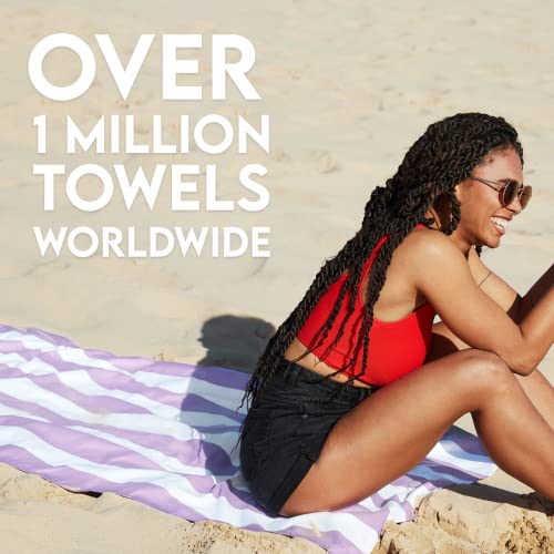 Dock & Bay Quick Dry Beach Towel - Cabana - Lombok Lilac - Extra Large | Sand-Resistant, Includes Travel Bag, Lightweight & Compact, 100% Recycled DryQ Fabric, Extra Large (200x90cm, 78x35") - color: Cabana Light - Lombok Lilac, size: Extra Large (200x90c