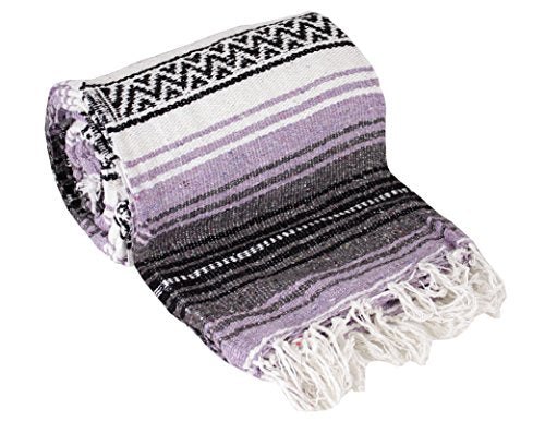 Canyon Creek Mexican Style Falsa Yoga Blanket (Light Purple) - color: Light Purple