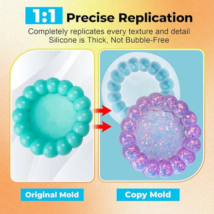 JDiction Brush-On Silicone Mold Making Kit, 10-15 Minutes Fast Cure Silicone Rubber, 20OZ Super Elastic Liquid Mold Making Silicone for Casting Resin Molds & Silicone Molds - size: 20oz