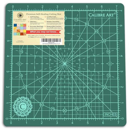 Rotating Self Healing Cutting Mat 8x8 (7" Grid), for Quilting | Great for Scrapbooking, Quilting and Paper Crafts. Smooth, Non-detachable Rotation, Warp-Proof & Odorless, EN 71-3 Certified.