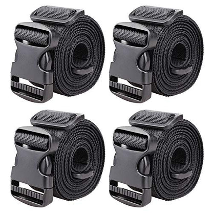 MAGARROW 1.5" Utility Straps with Buckle Adjustable, 4-Pack (Black, 9.5 feet Long) - color: Black, size: 1.5 in x 9.5 ft