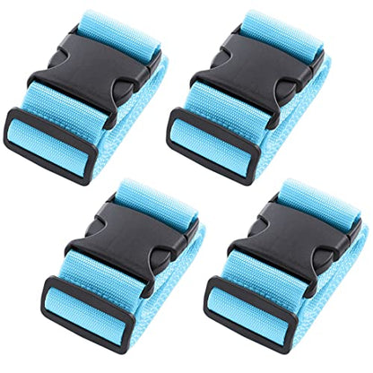 4pcs 74″×2″Luggage Straps for Suitcases,Adjustable Suitcase Straps and Heavy Duty Strap Buckle Packing Straps Travel Accessories,Blue - color: Blue 4PCS