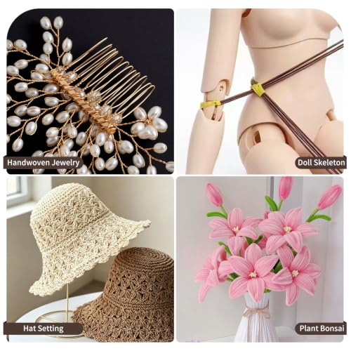 18 Gauge Aluminum Craft Wire, 164FT 1mm Bendable Metal Wire for Jewelry Making, Wreath Making, Beading(Coffee Brown) - color: Coffee Brown