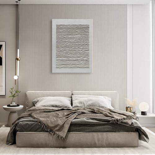 NANKAI Art White Texture Abstract Art Oil Painting Modern Minimalism Art Home Office Wall Deco Art 40x28 inches - color: NKHB238