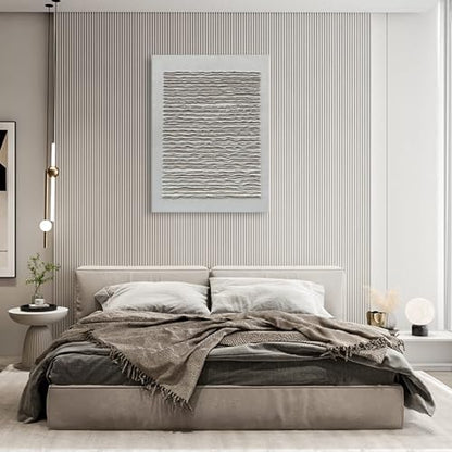 NANKAI Art White Texture Abstract Art Oil Painting Modern Minimalism Art Home Office Wall Deco Art 40x28 inches - color: NKHB238